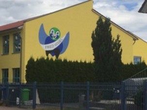 Fred-Vogel-Grundschule (Fredersdorf-Vogelsdorf, 2020/2021), Auftragsandbild zum Thema Maskottchen FredVogel, Alle Rechte vorbehalten!